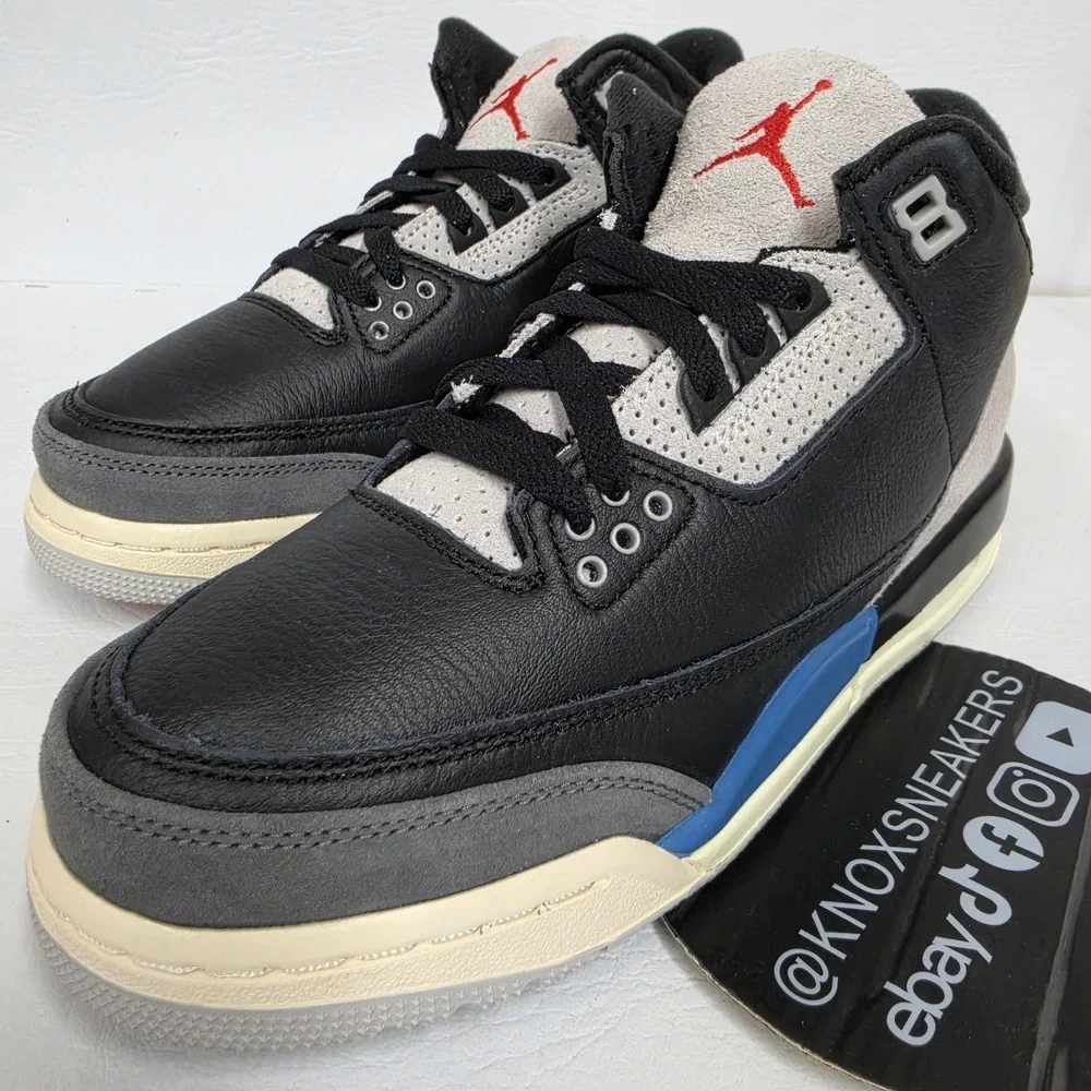 Nike Air Jordan 3 Retro OG Rare Air Black IB8968-004 Grade School Size 5.5y